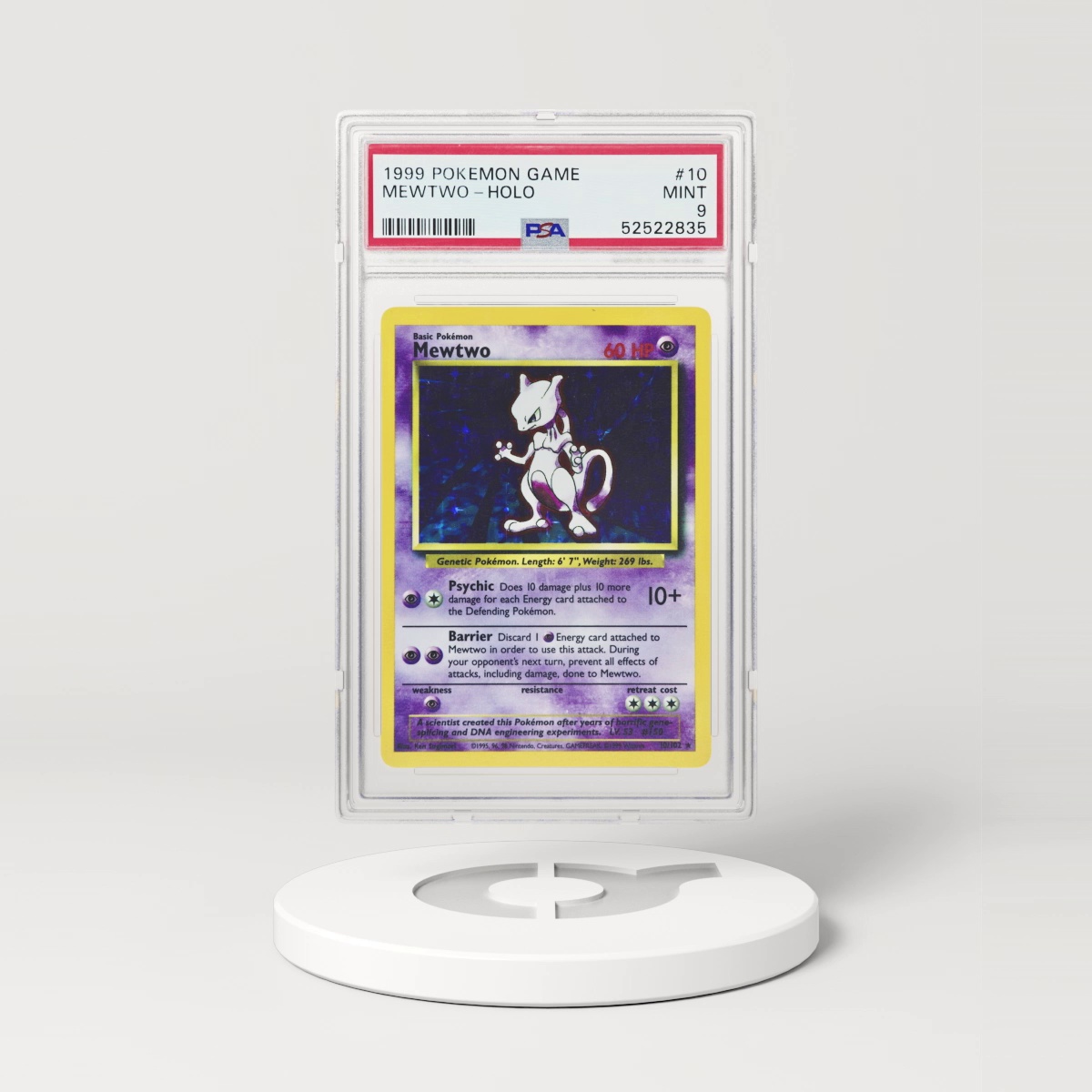 1999 Pokémon Base Set Holo Mewtwo #10 (PSA 52522835)