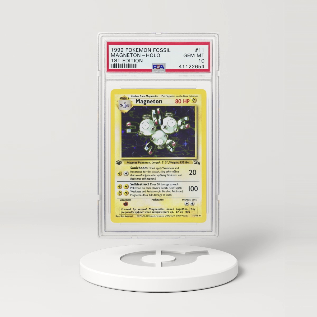 1999 Pokémon Fossil 1st Edition Holo Magneton #11 (PSA 41122654)