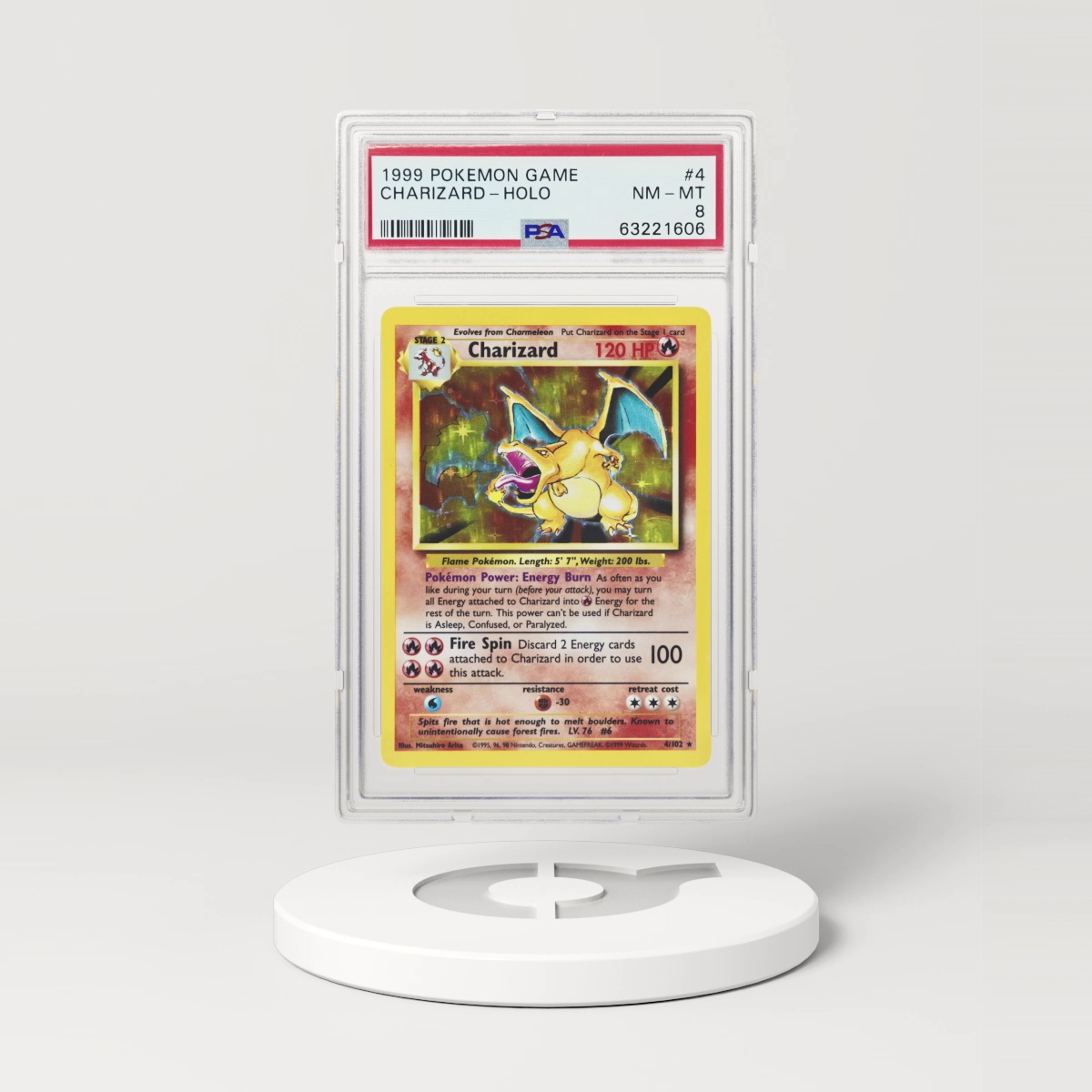1999 Pokémon Base Set Holo Charizard #4 (PSA 63221606)