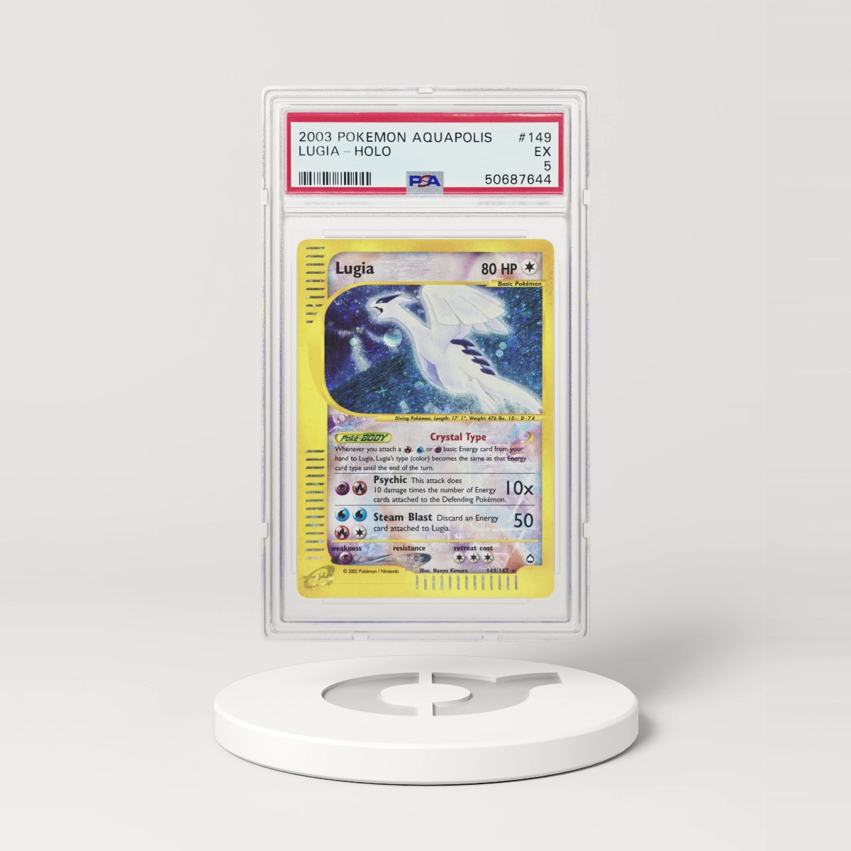 2003 Pokémon Aquapolis Holo Crystal Lugia #149 (PSA 50687644)