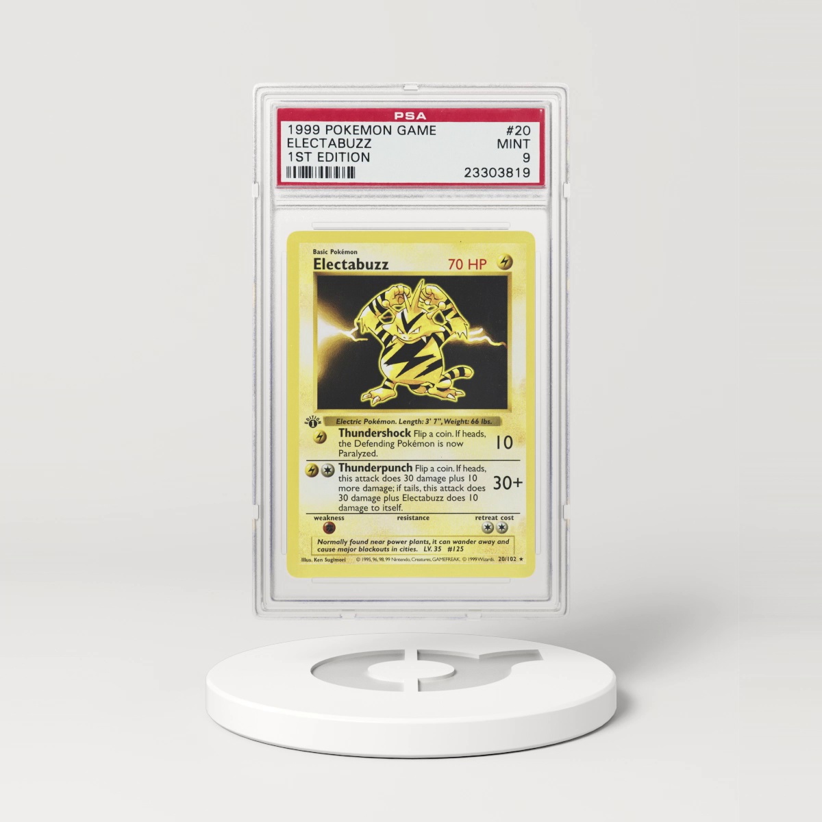 1999 Pokémon Base Set Shadowless 1st Edition Electabuzz #20 (PSA 23303819)