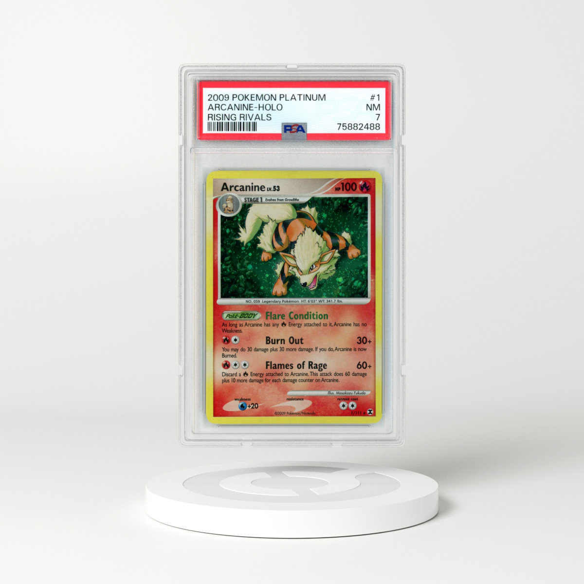 2009 Platinum - Rising Rivals #1 Arcanine - Holo (PSA 7 NM)