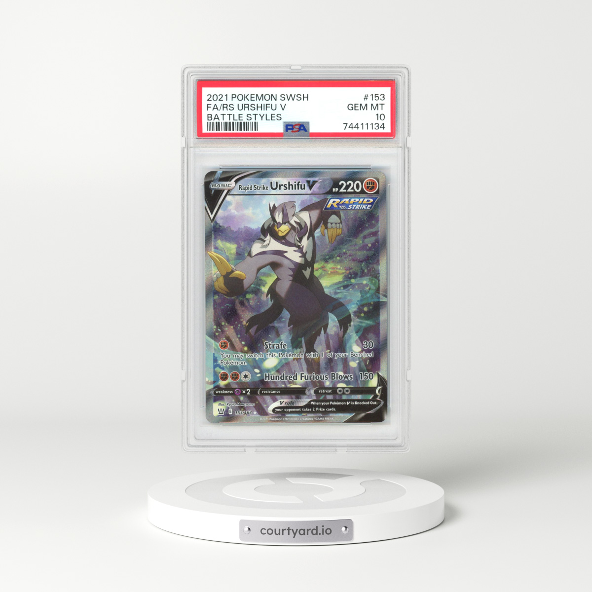 2021 Battle Styles #153 Rapid Strike Urshifu V - Full Art Holo (PSA 10 GEM MINT)
