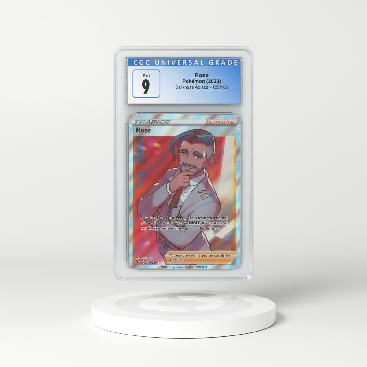 2020 Darkness Ablaze #189 Rose - Full Art Holo (CGC 9 MINT)