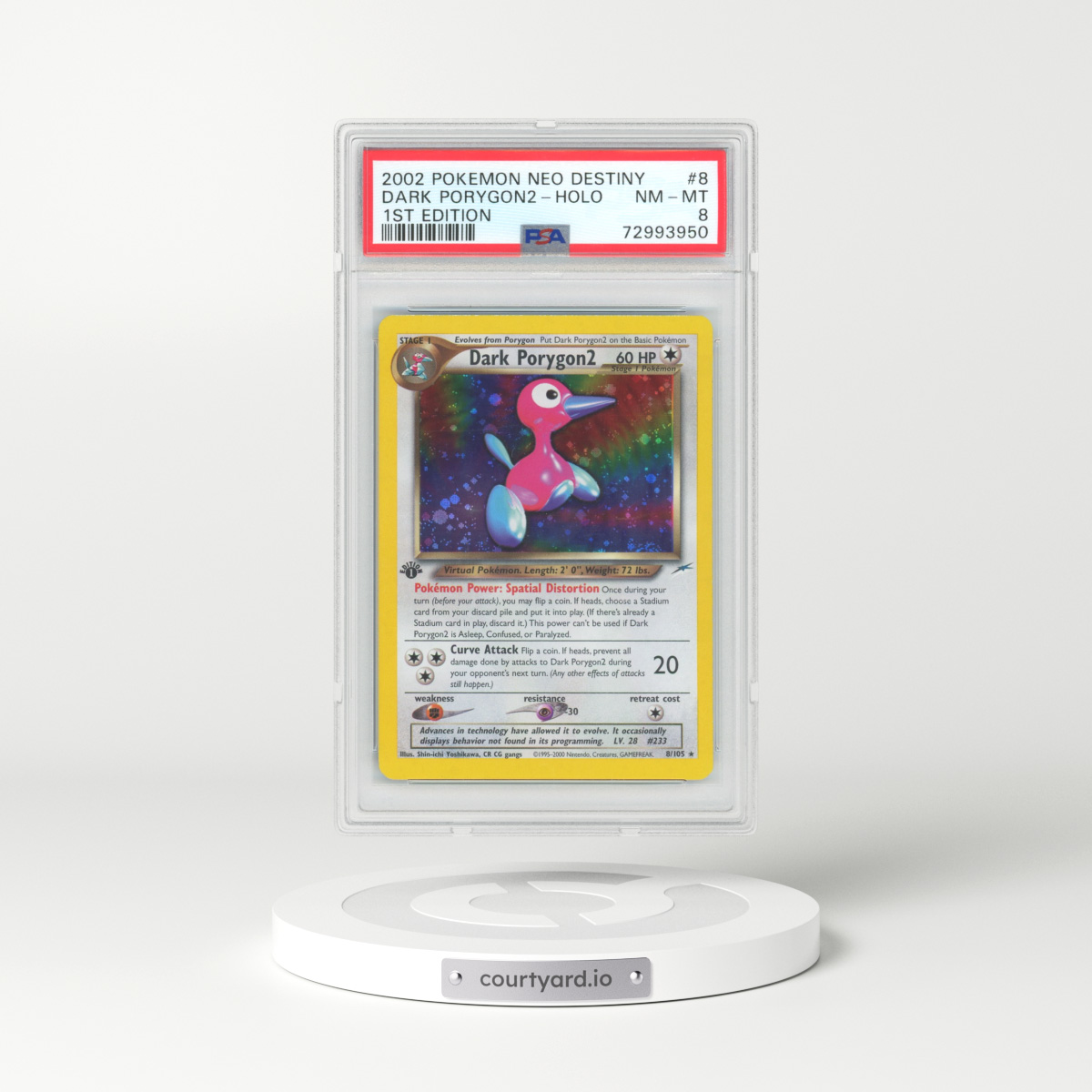 2002 Neo Destiny #8 Dark Porygon2 - 1st Edition Holo (PSA 8 NM-MT)