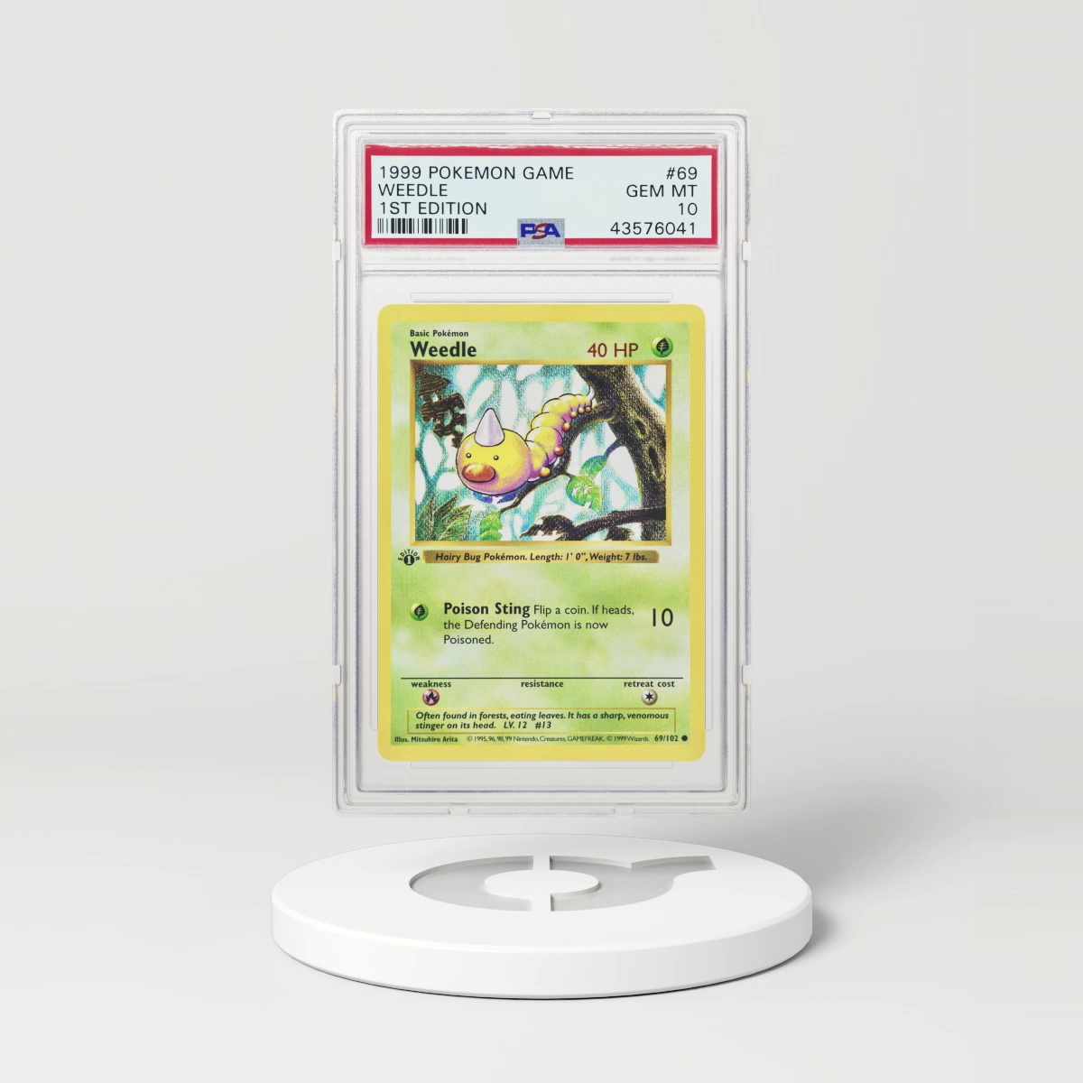 1999 Base Set #69 Weedle - 1st Edition Shadowless (PSA 10 GEM MINT)