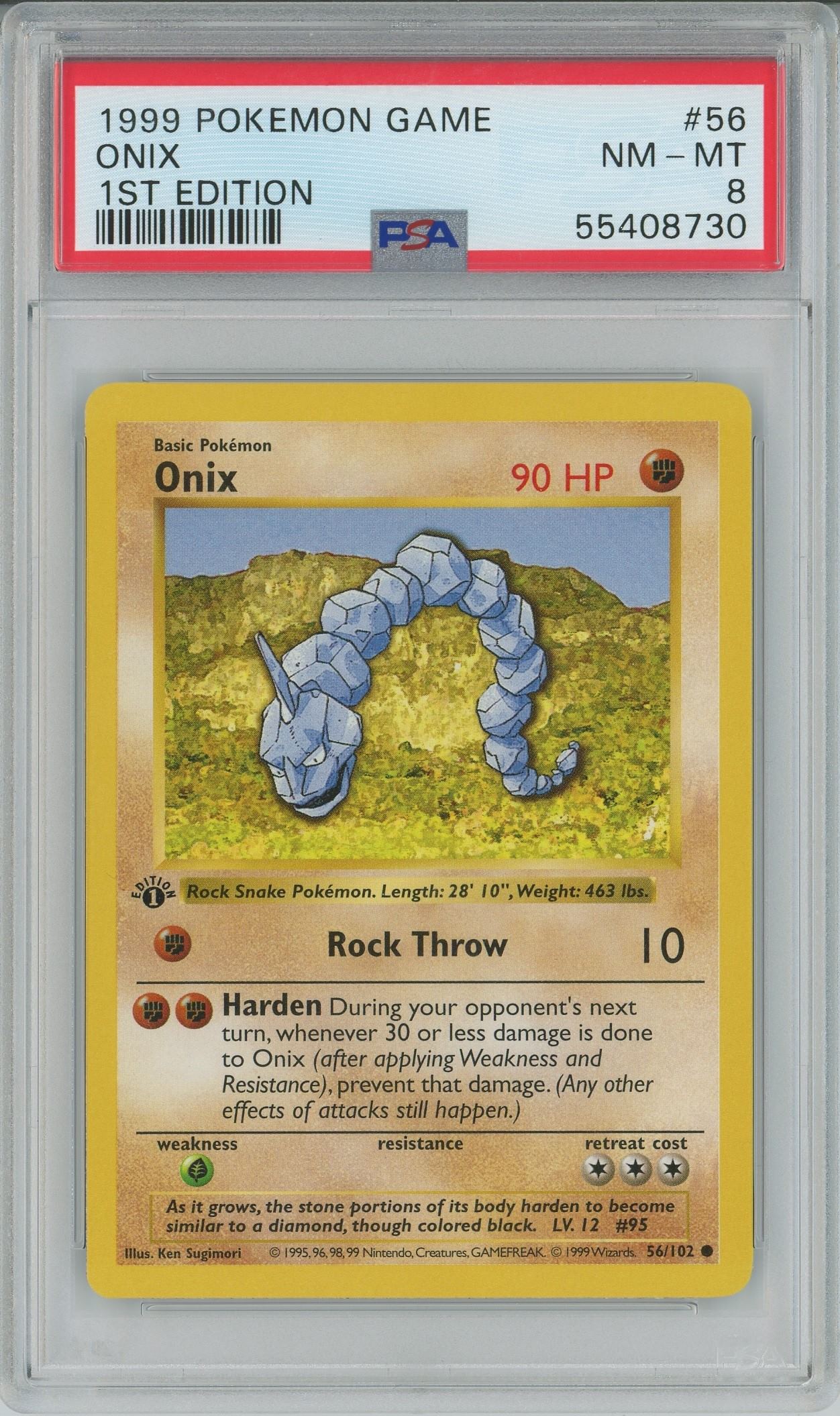 1999 Pokemon Onix - 1st Edition Shadowless