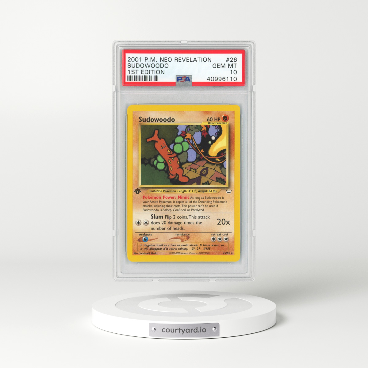 2001 Neo Revelation #26 Sudowoodo - 1st Edition (PSA 10 GEM MINT)