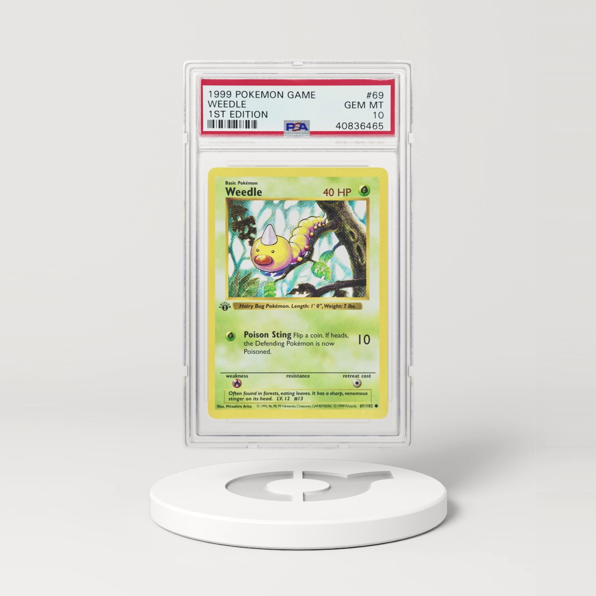 1999 Base Set #69 Weedle - 1st Edition Shadowless (PSA 10 GEM MINT)