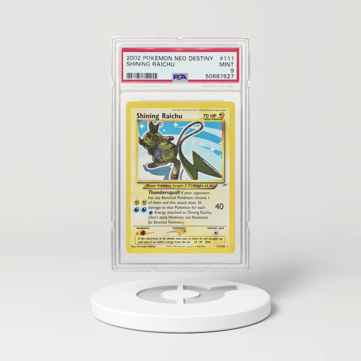 2002 Neo Destiny #111 Shining Raichu - Holo (PSA 9 MINT)