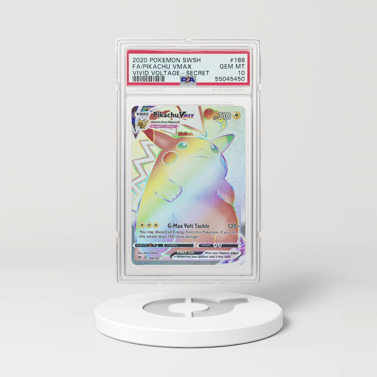 2020 Sword & Shield #188 Pikachu VMAX - Full Art Holo (PSA 10 GEM MINT)