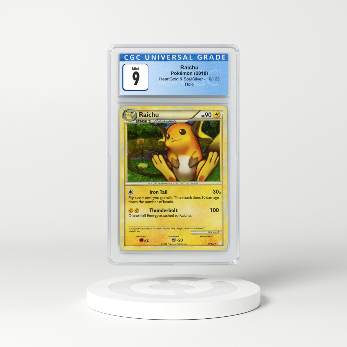 2010 HeartGold SoulSilver #10 Raichu - Holo (CGC 9 MINT)