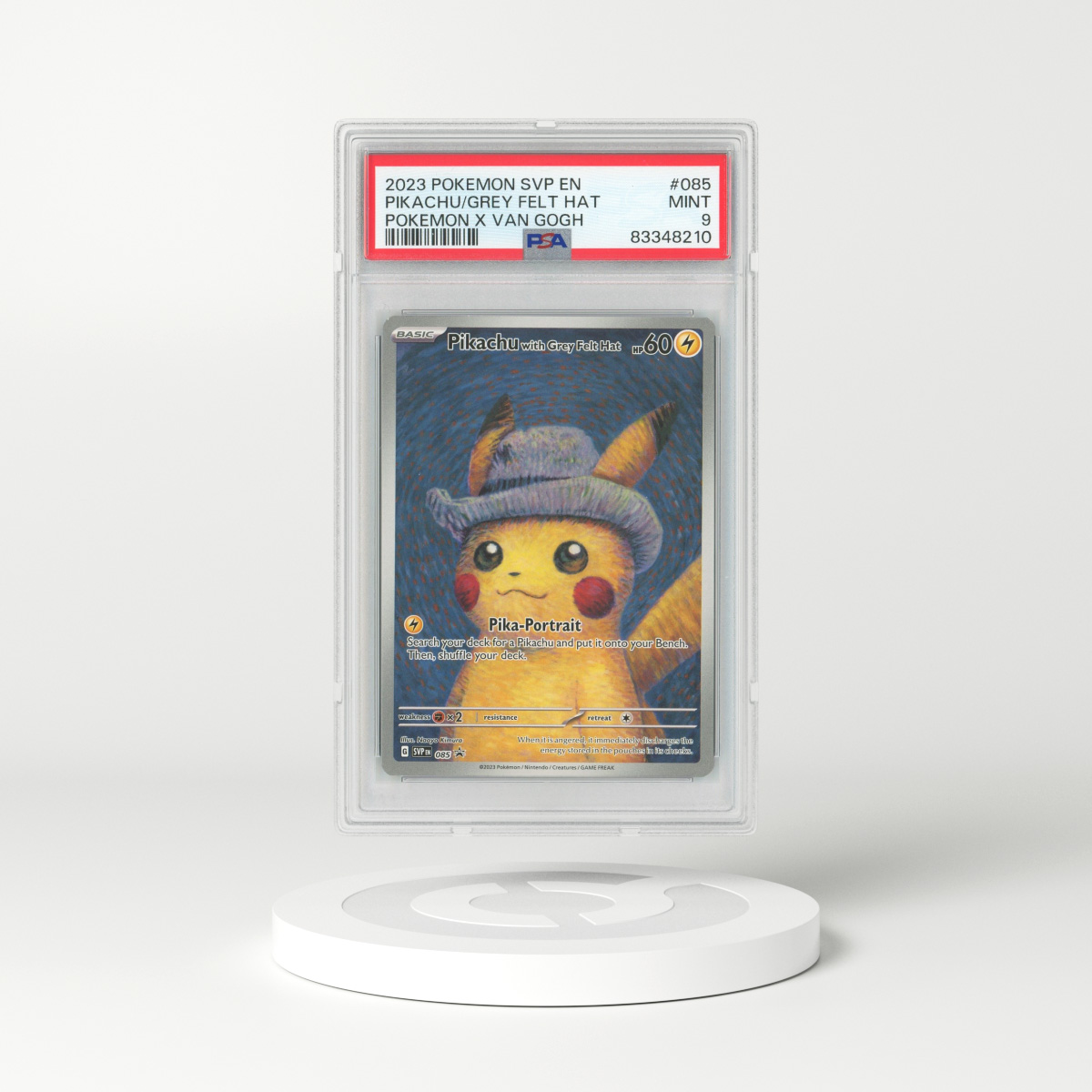 2023 Pokemon X Van Gogh #85 Pikachu with Grey Felt Hat - Full Art (PSA 9 MINT)