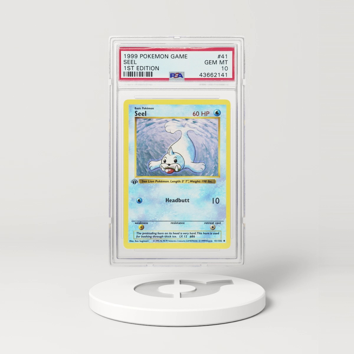 1999 Base Set #41 Seel - 1st Edition Shadowless (PSA 10 GEM MINT)