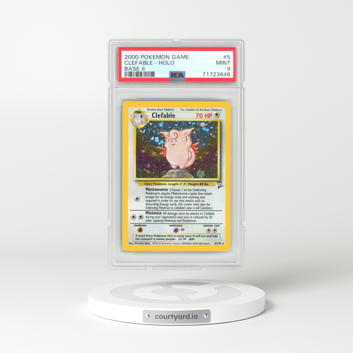 2000 Base Set 2 Clefable - Holo #5 PSA 9