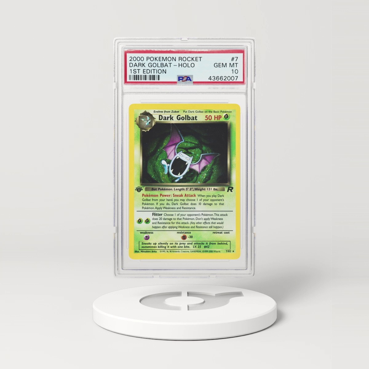 2000 Team Rocket #7 Dark Golbat - 1st Edition Holo (PSA 10 GEM MINT)