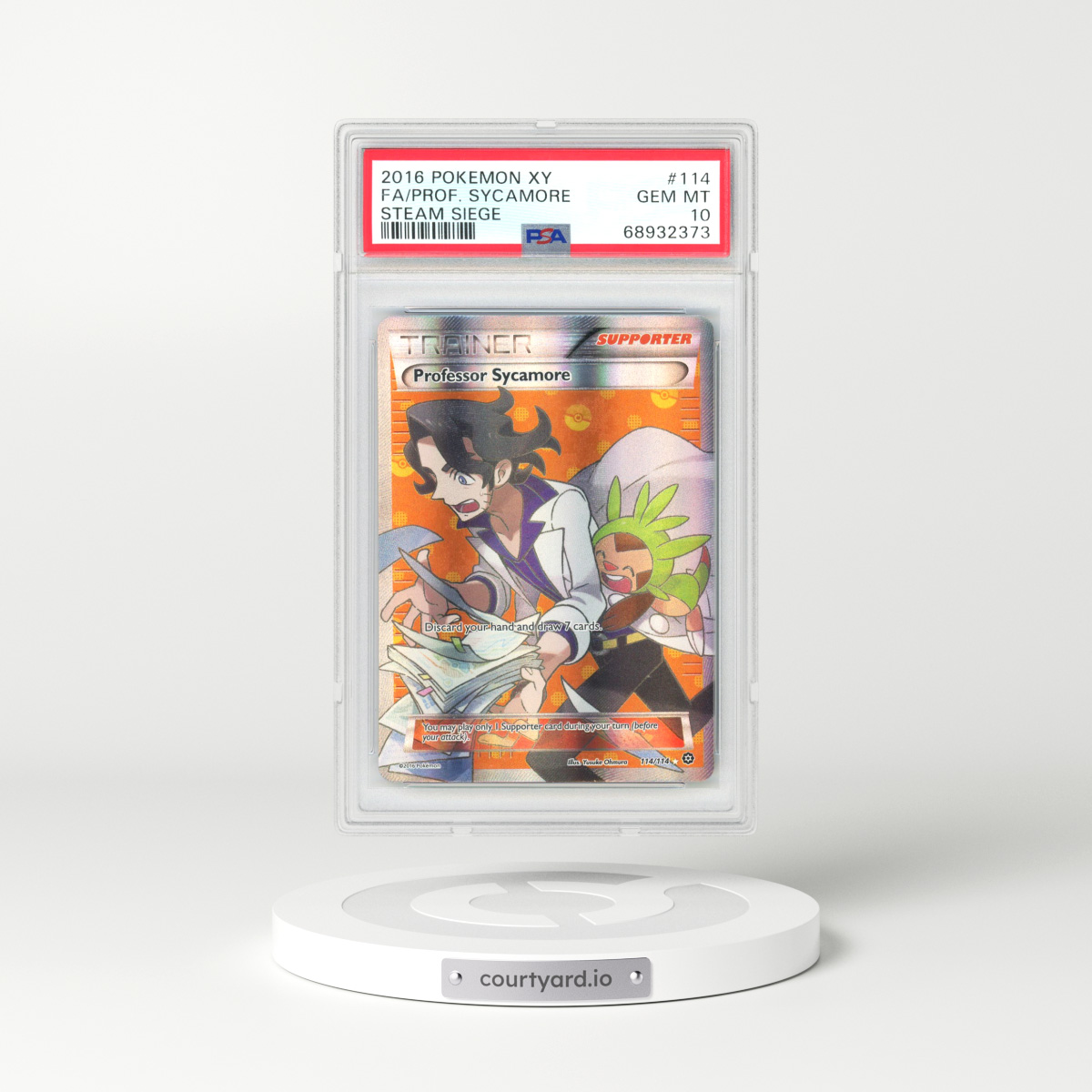 2016 Steam Siege #114 Professor Sycamore - Full Art Holo (PSA 10 GEM MINT)