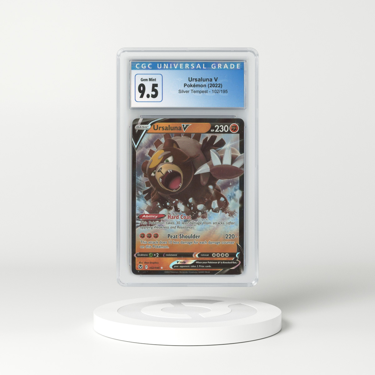 2022 Silver Tempest #102 Ursaluna V - Full Art Holo (CGC 9.5 GEM MINT)