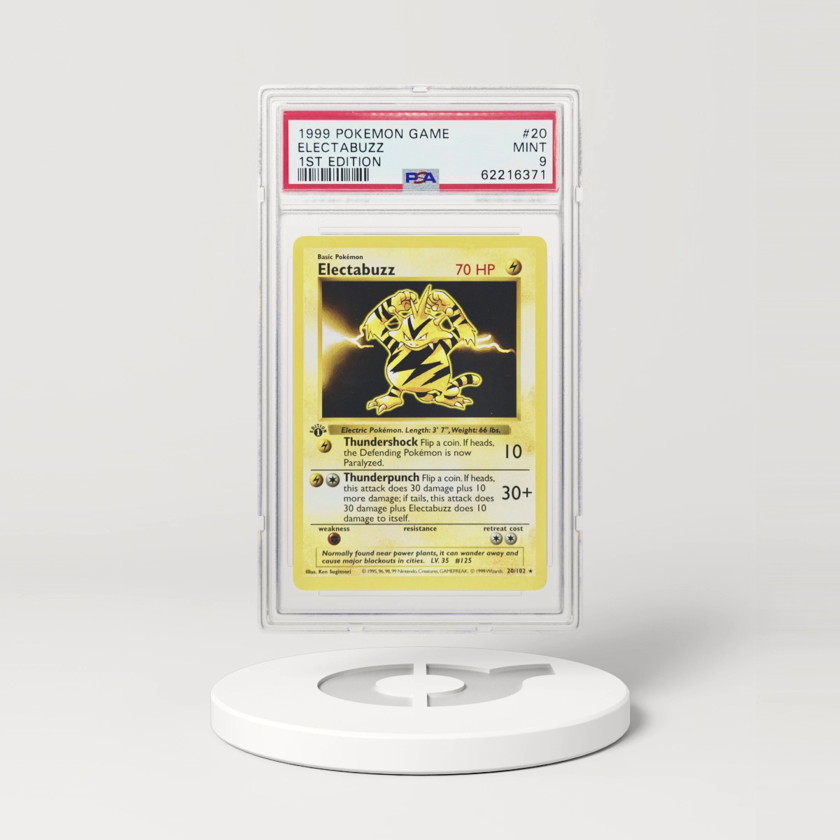 1999 Base Set #20 Electabuzz - 1st Edition Shadowless (PSA 9 MINT)