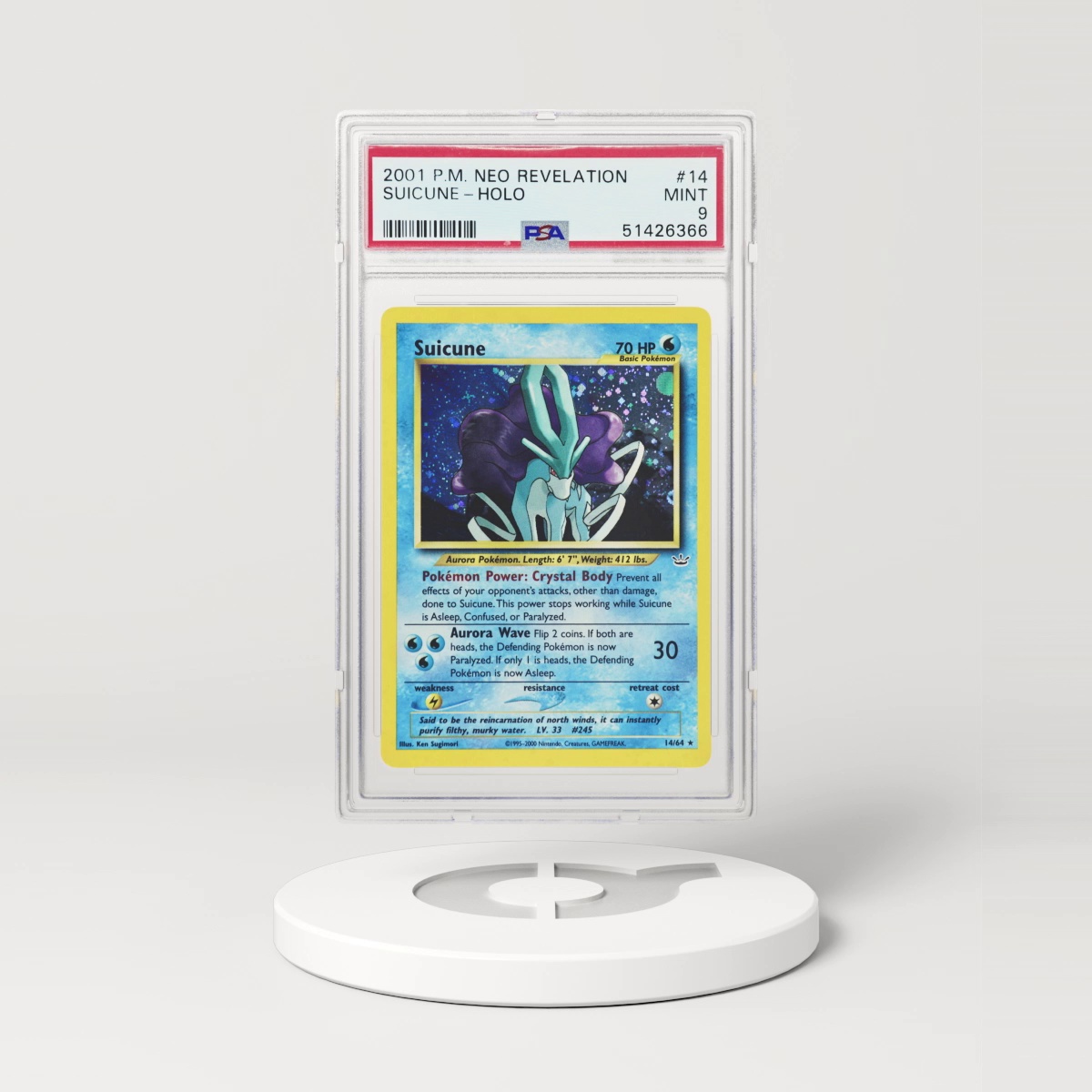 2001 Neo Revelation #14 Suicune - Holo (PSA 9 MINT)