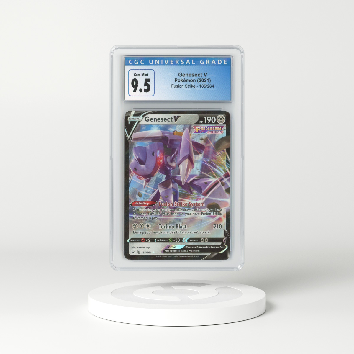 2021 Fusion Strike #185 Genesect V - Full Art Holo (CGC 9.5 GEM MINT)