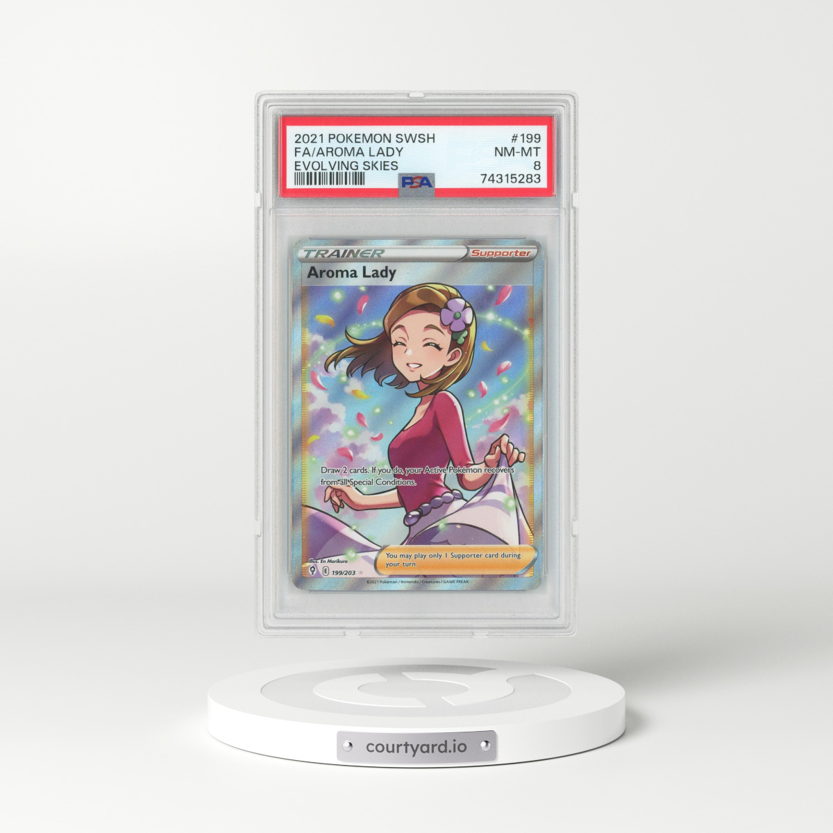 2021 Evolving Skies #199 Aroma Lady - Full Art Holo (PSA 8 NM-MT)