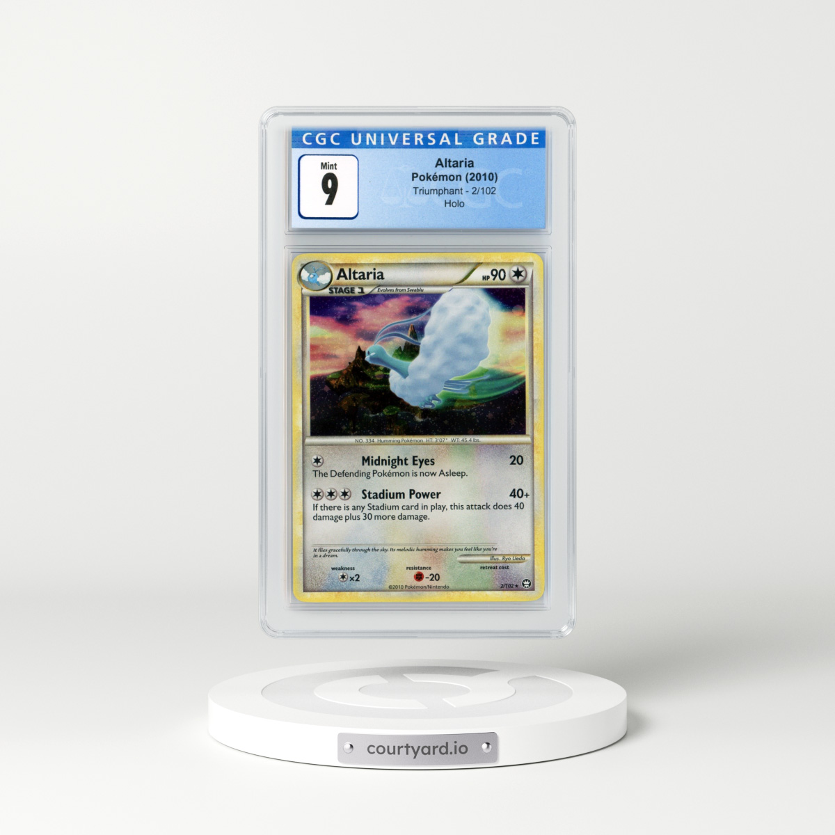 2010 HS Triumphant #2 Altaria - Holo (CGC 9 MINT)