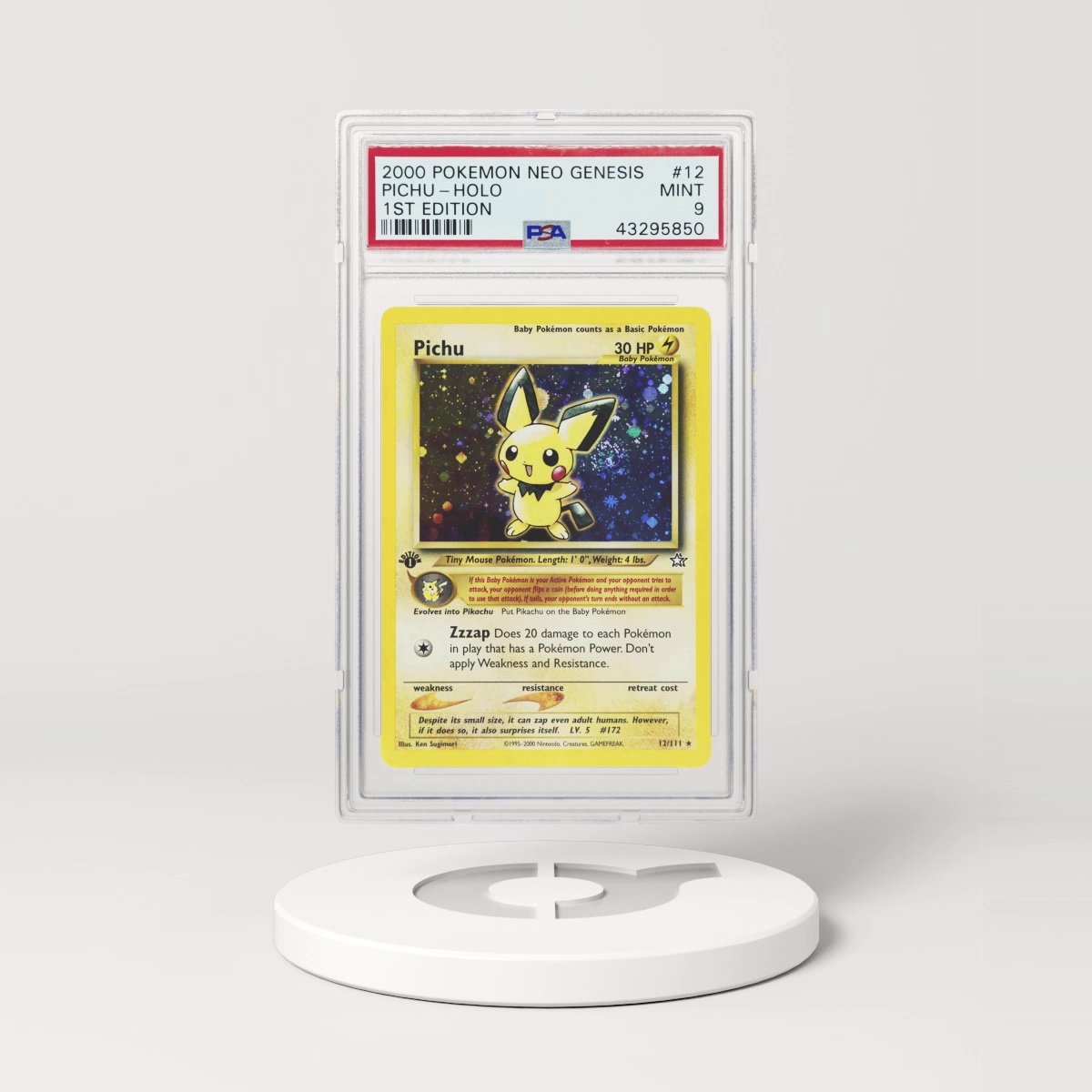 2000 Neo Genesis #12 Pichu - 1st Edition Holo (PSA 9 MINT)