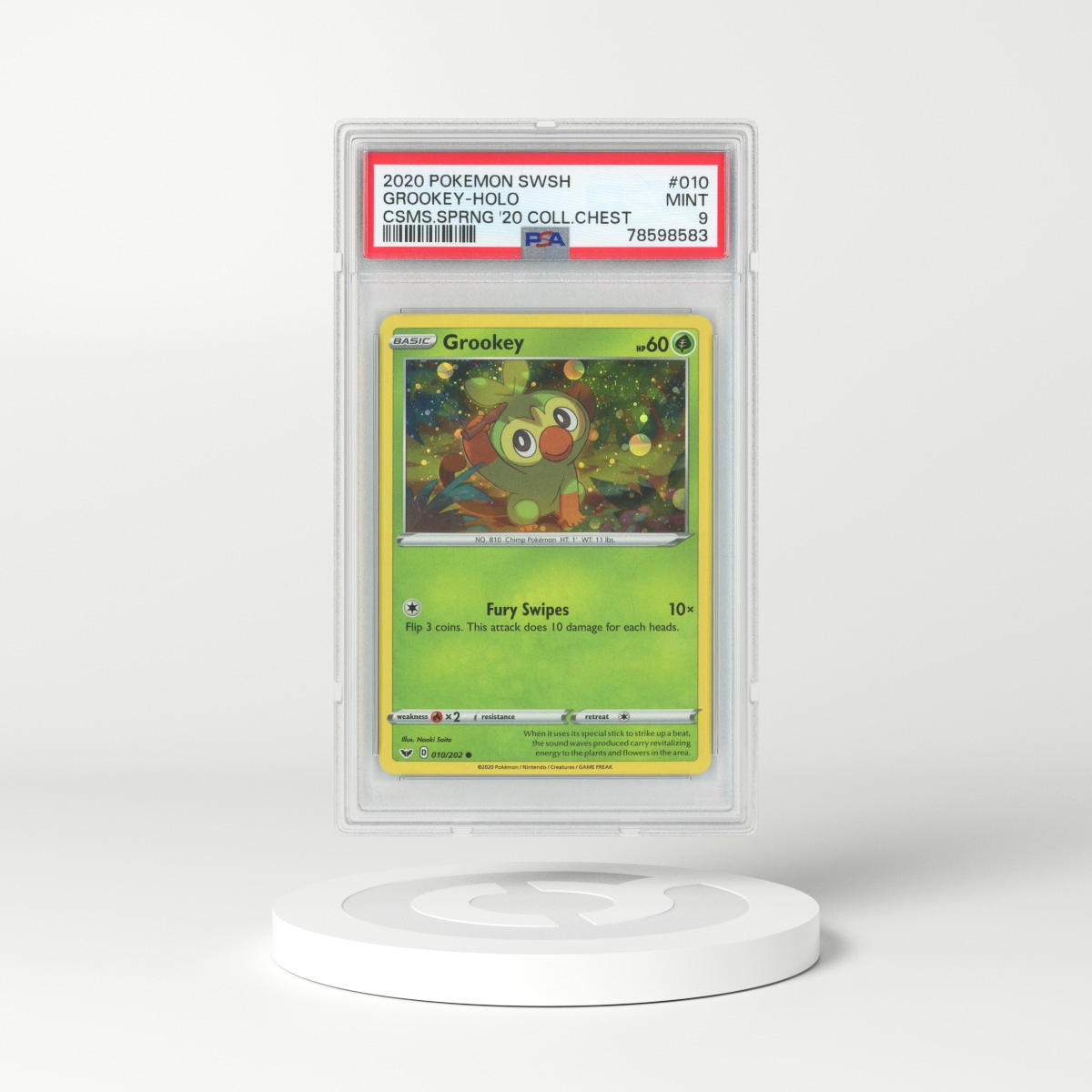 2020 Sword & Shield #10 Grookey - Holo (PSA 9 MINT)