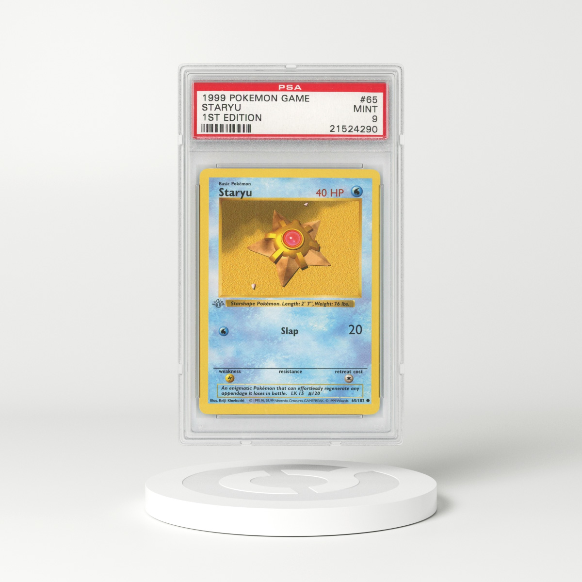 1999 Base Set #65 Staryu - 1st Edition Shadowless (PSA 9 MINT)