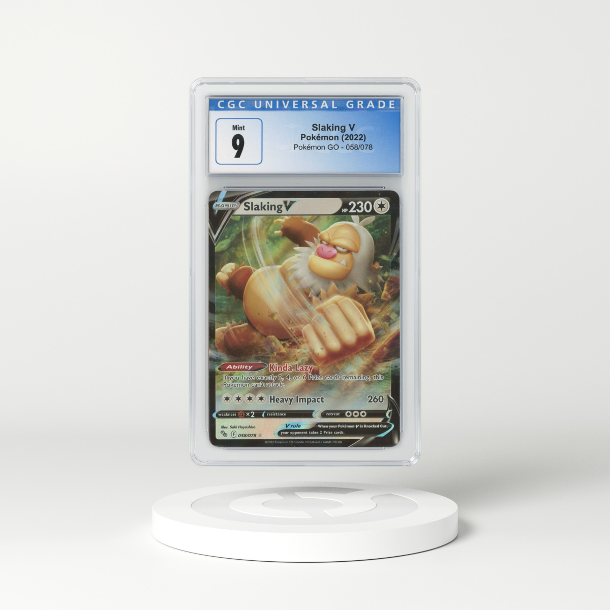 2022 Pokémon GO #58 Slaking V - Full Art Holo (CGC 9 MINT)