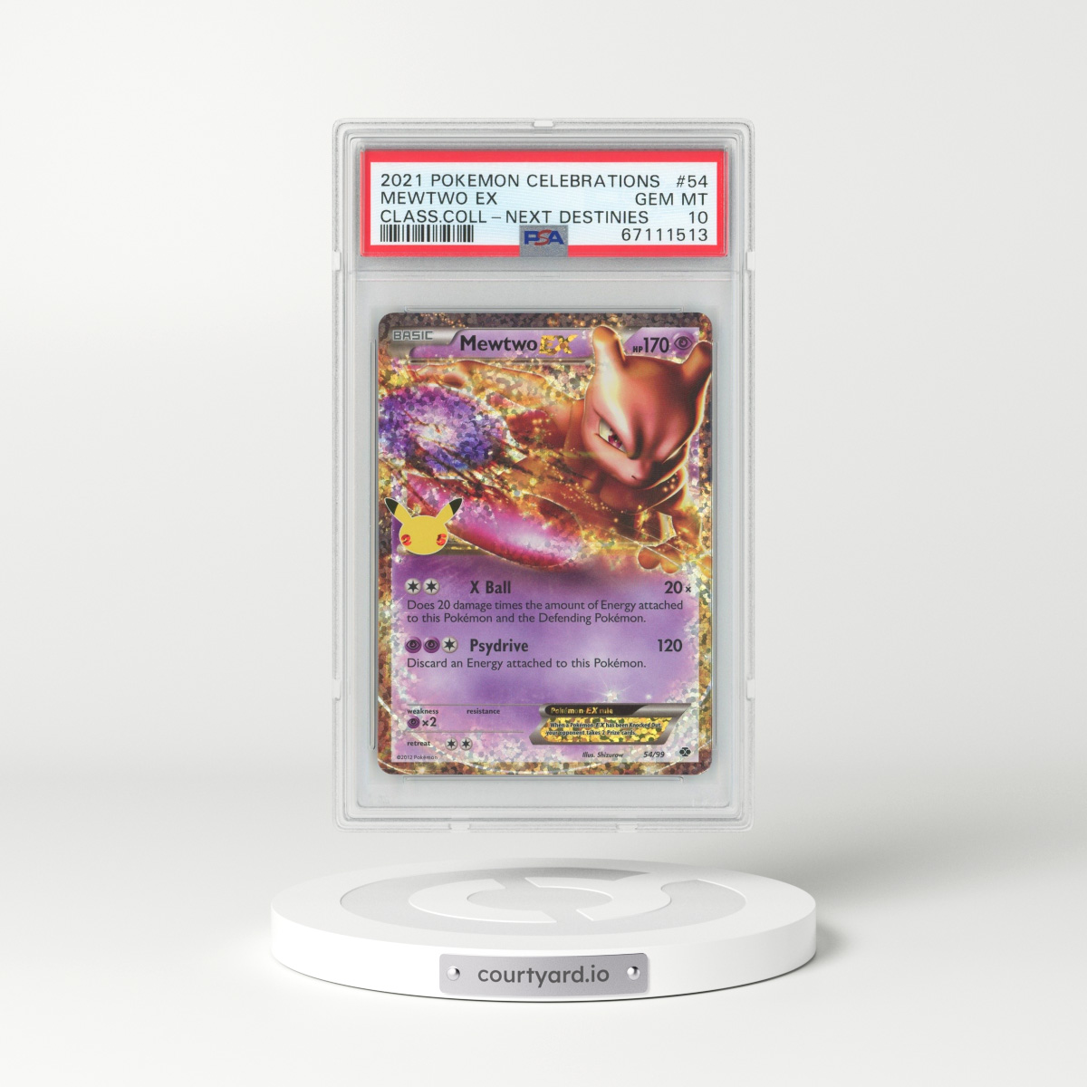 2021 Next Destinies #54 Mewtwo EX - Full Art Holo (PSA 10 GEM MINT)