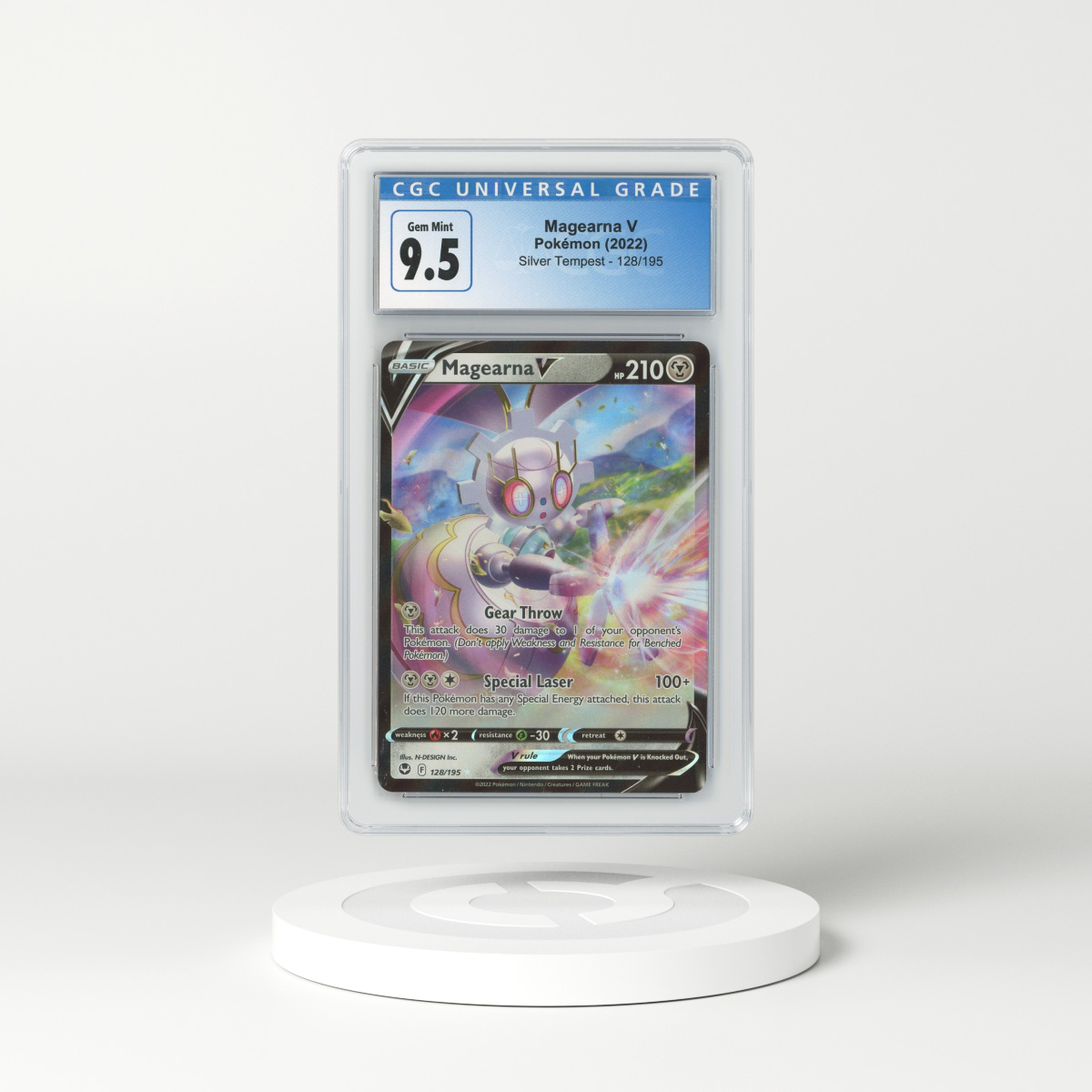 2022 Silver Tempest #128 Magearna V - Full Art Holo (CGC 9.5 GEM MINT)