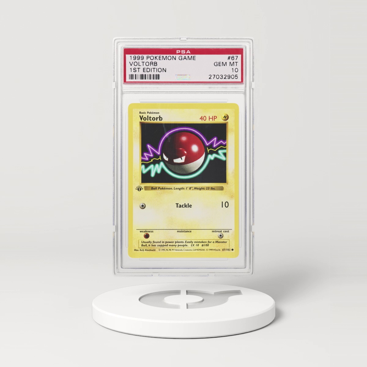 1999 Base Set #67 Voltorb - 1st Edition Shadowless (PSA 10 GEM MINT)