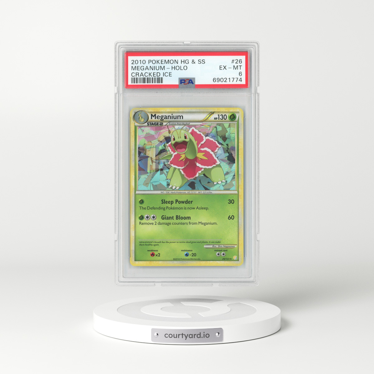 2010 HeartGold SoulSilver #26 Meganium - Holo (PSA 6 EX-MT)
