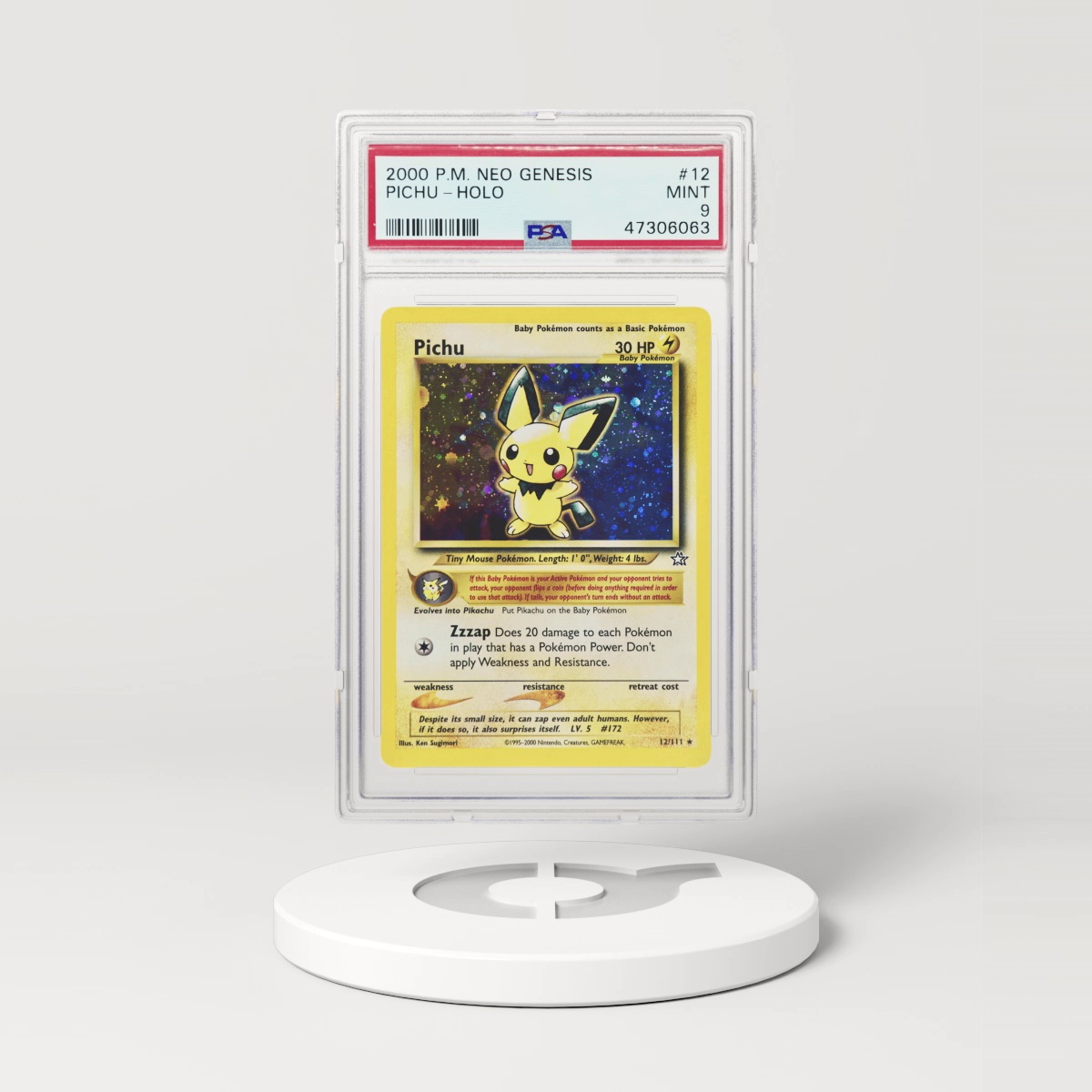 2000 Neo Genesis #12 Pichu - Holo (PSA 9 MINT)
