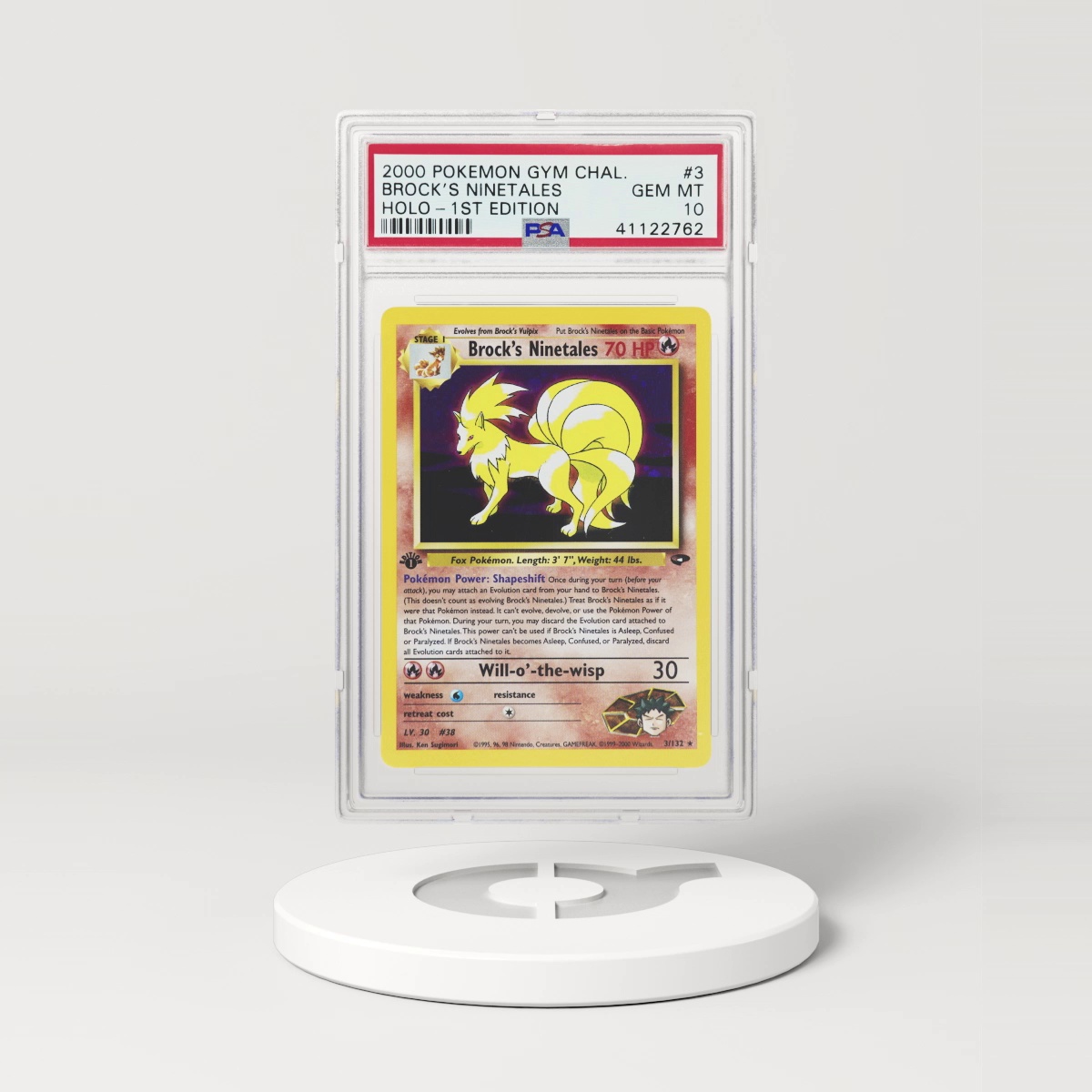 2000 Gym Challenge #3 Brock's Ninetales - 1st Edition Holo (PSA 10 GEM MINT)