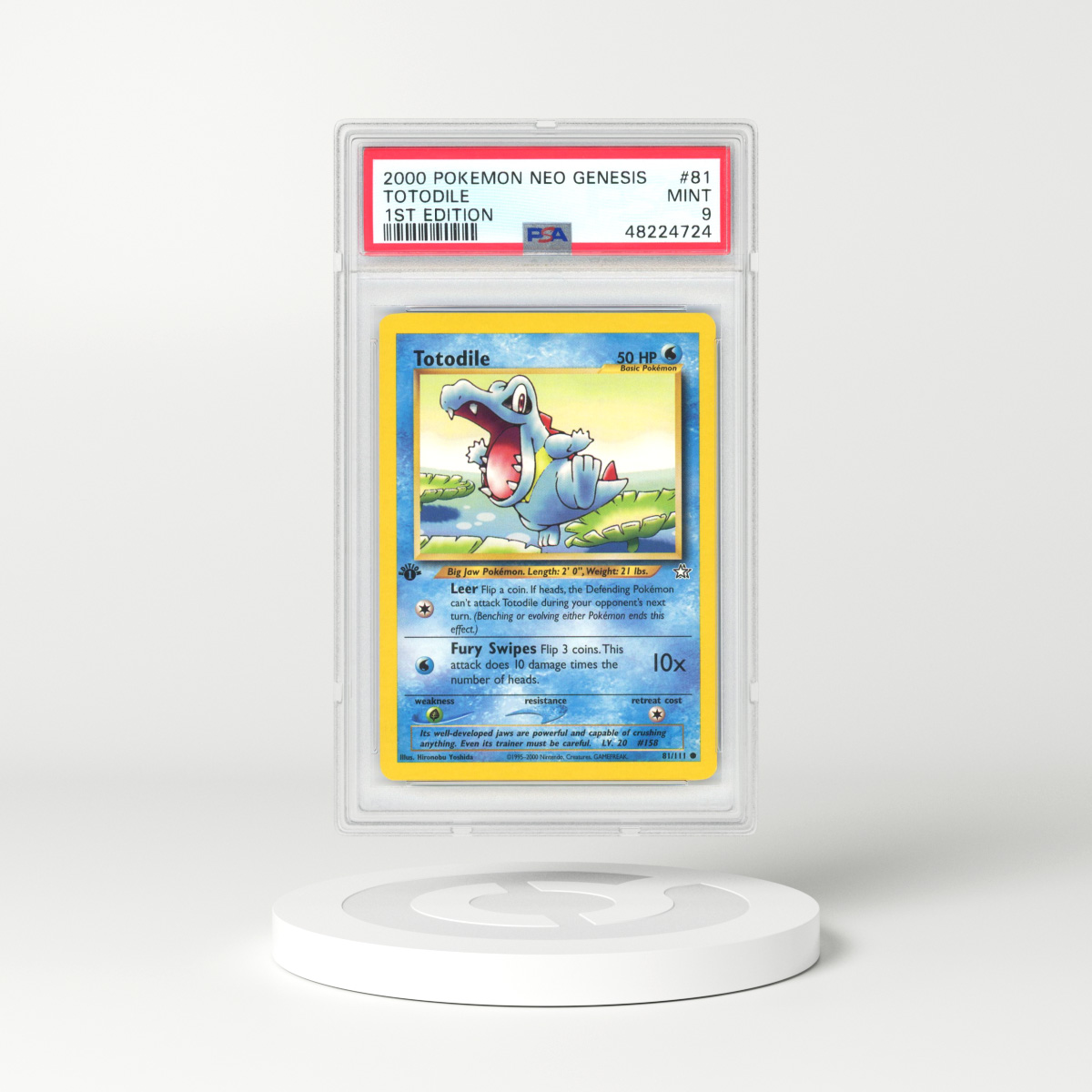 2000 Neo Genesis #81 Totodile - 1st Edition Silver (PSA 9 MINT)