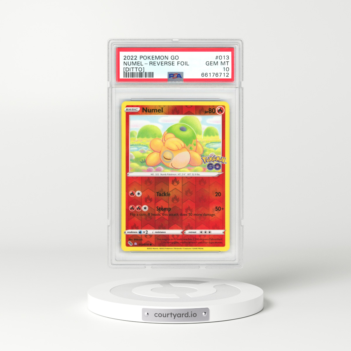 2022 Pokémon GO #13 Numel (ditto) - Holo (PSA 10 GEM MINT)