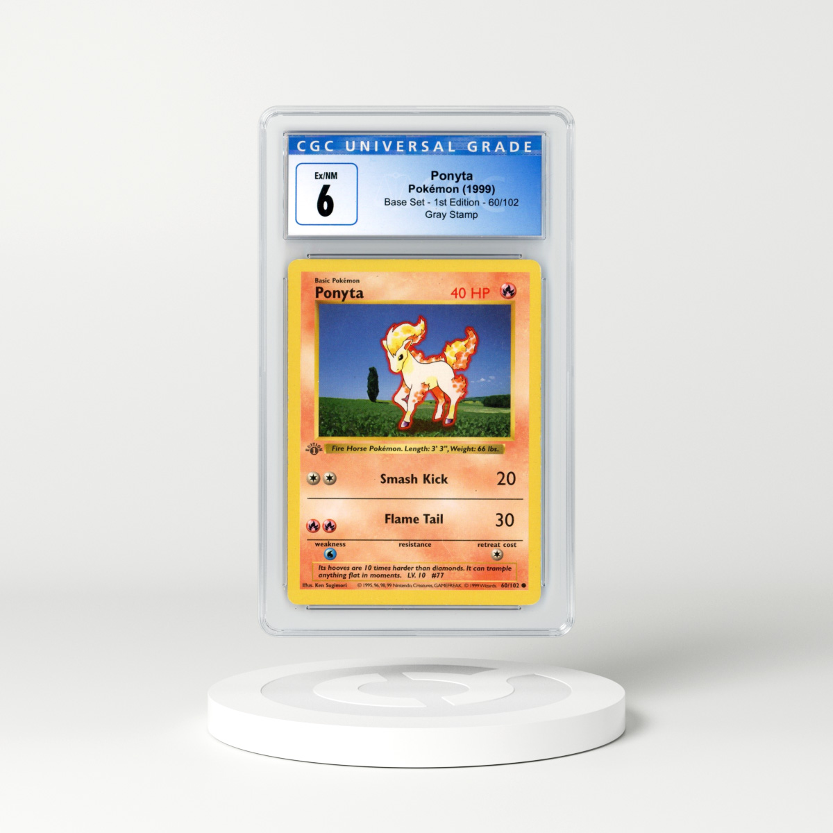 1999 Base Set #60/102 Ponyta - 1st Edition Shadowless (CGC 6 EX-NM