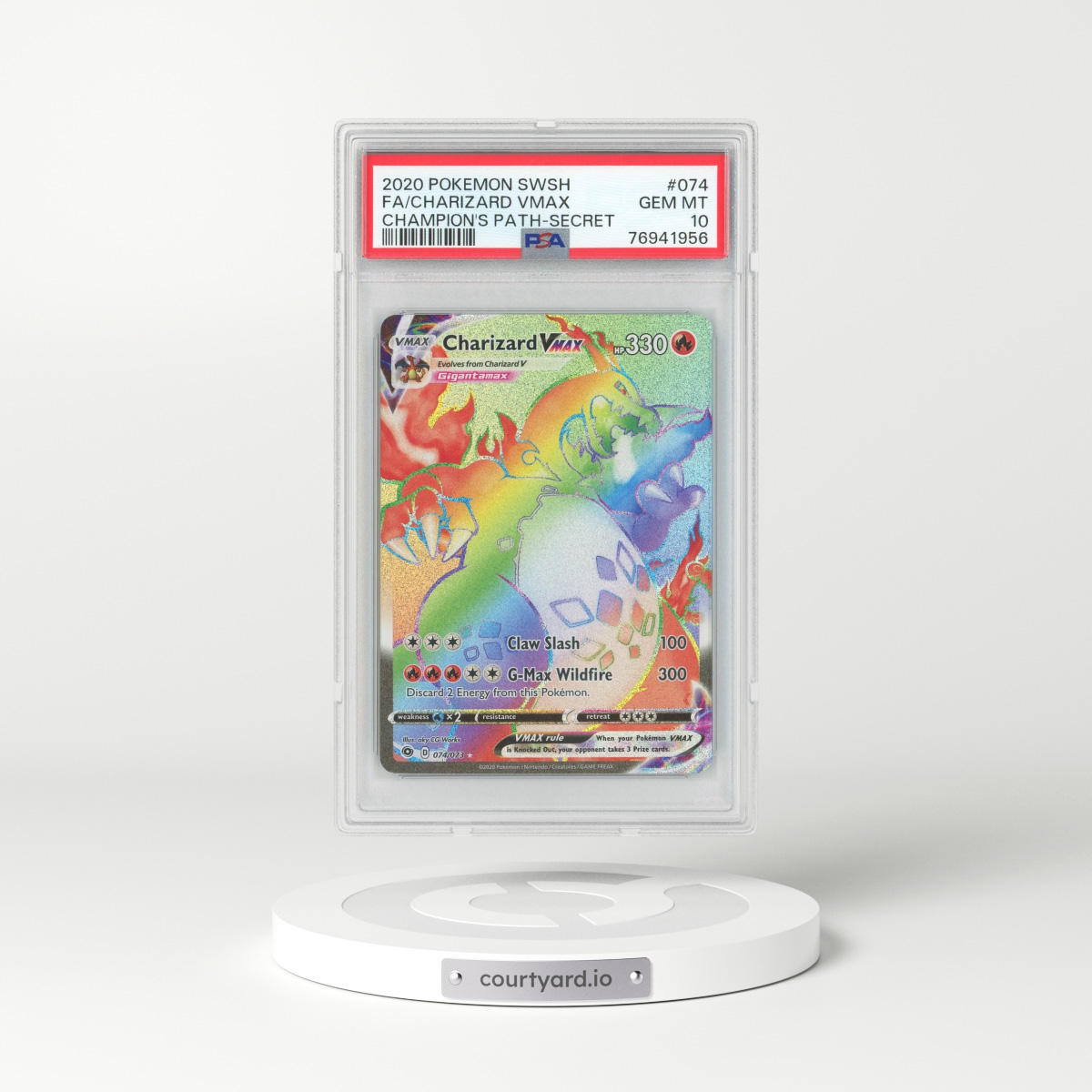 2020 Champion's Path #74 Charizard VMAX - Full Art Holo (PSA 10 GEM MINT)