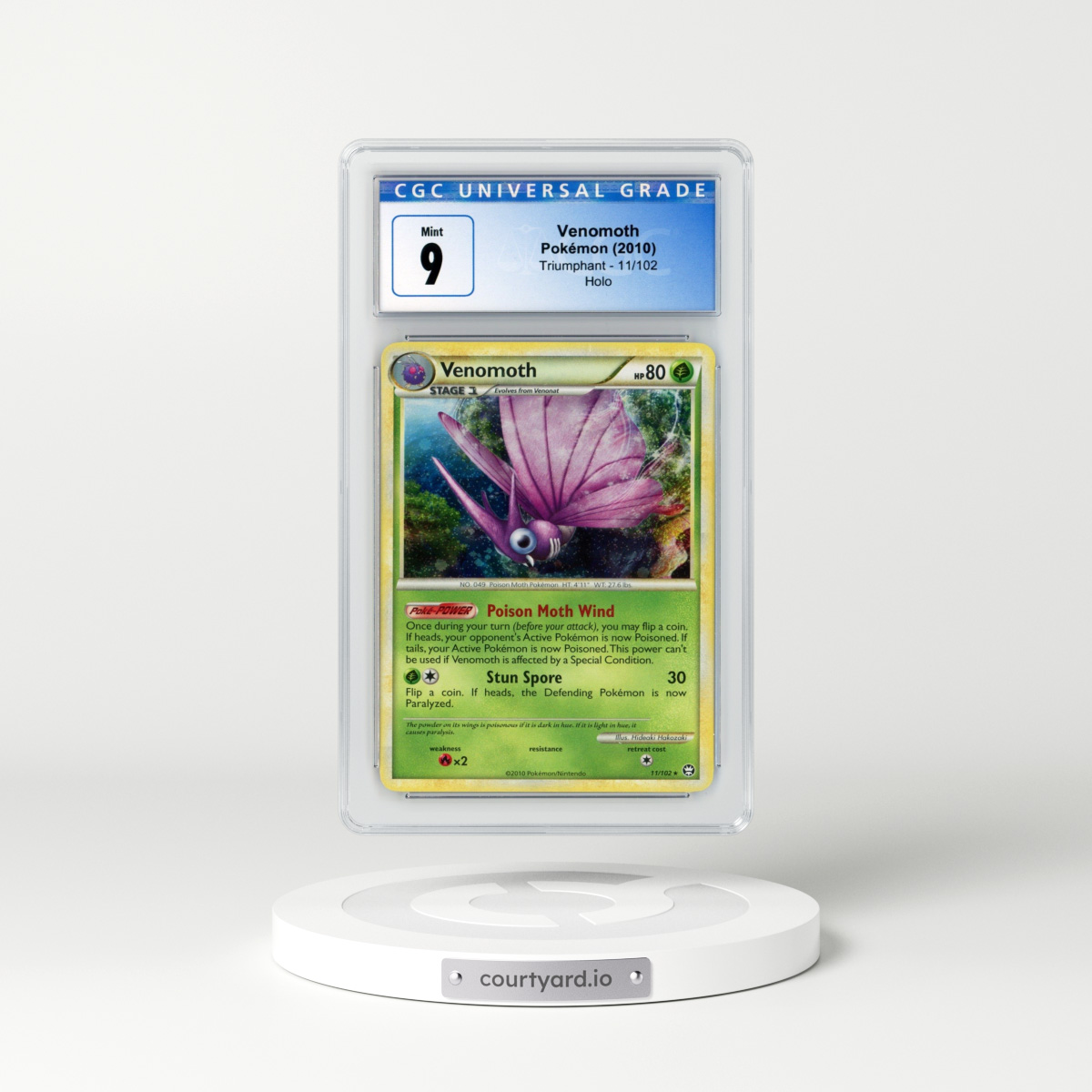 2010 HS Triumphant #11 Venomoth - Holo (CGC 9 MINT)