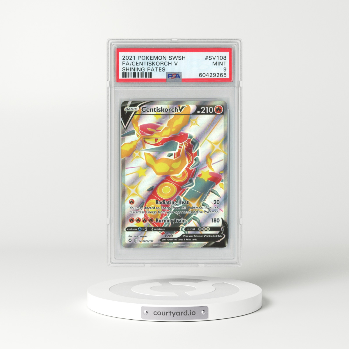 2021 Shining Fates #SV108 Centiskorch V - Full Art Holo (PSA 9 MINT)