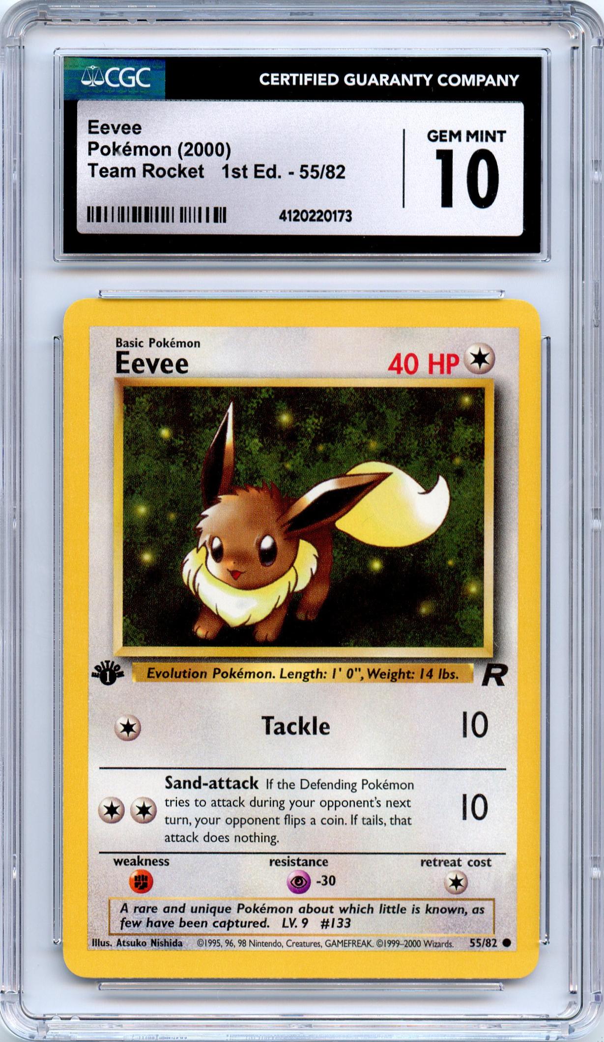 2000 Team Rocket #55 Eevee - 1st Edition (CGC 10 GEM MINT