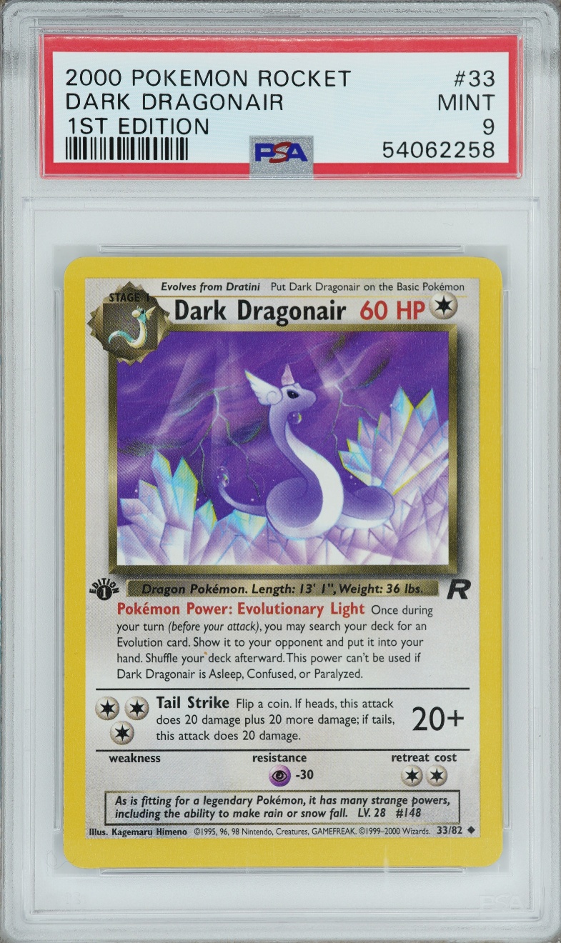 PSA 9 cheapest Pokemon Dragonair 1st Edition