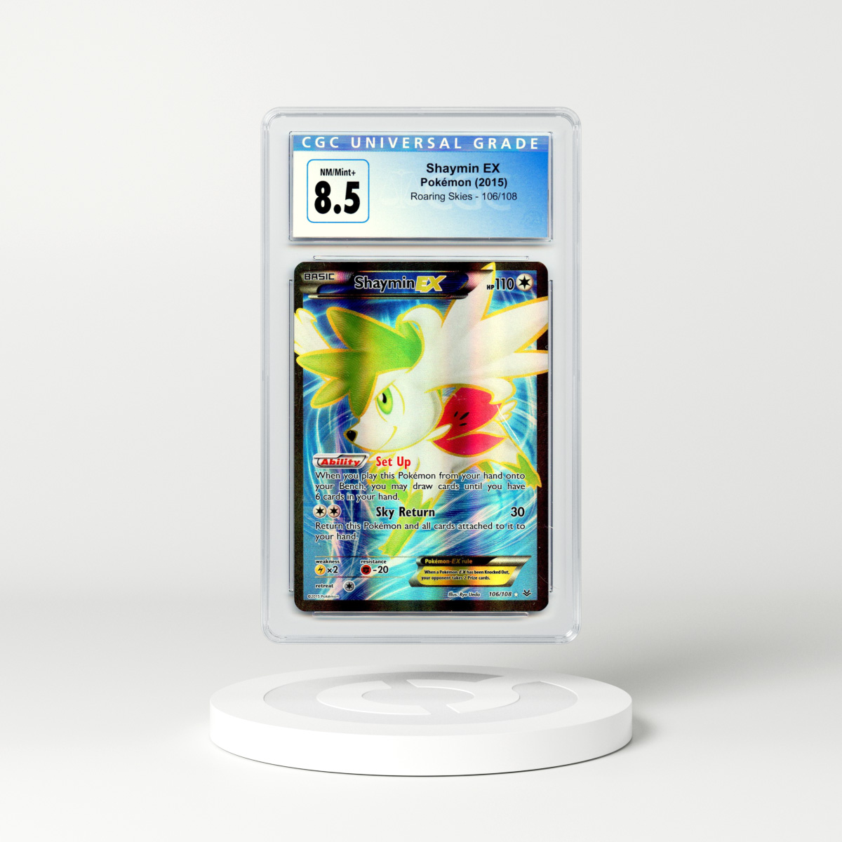 2015 Roaring Skies #106 Shaymin EX - Full Art Holo (CGC 8.5 NM-MT+)