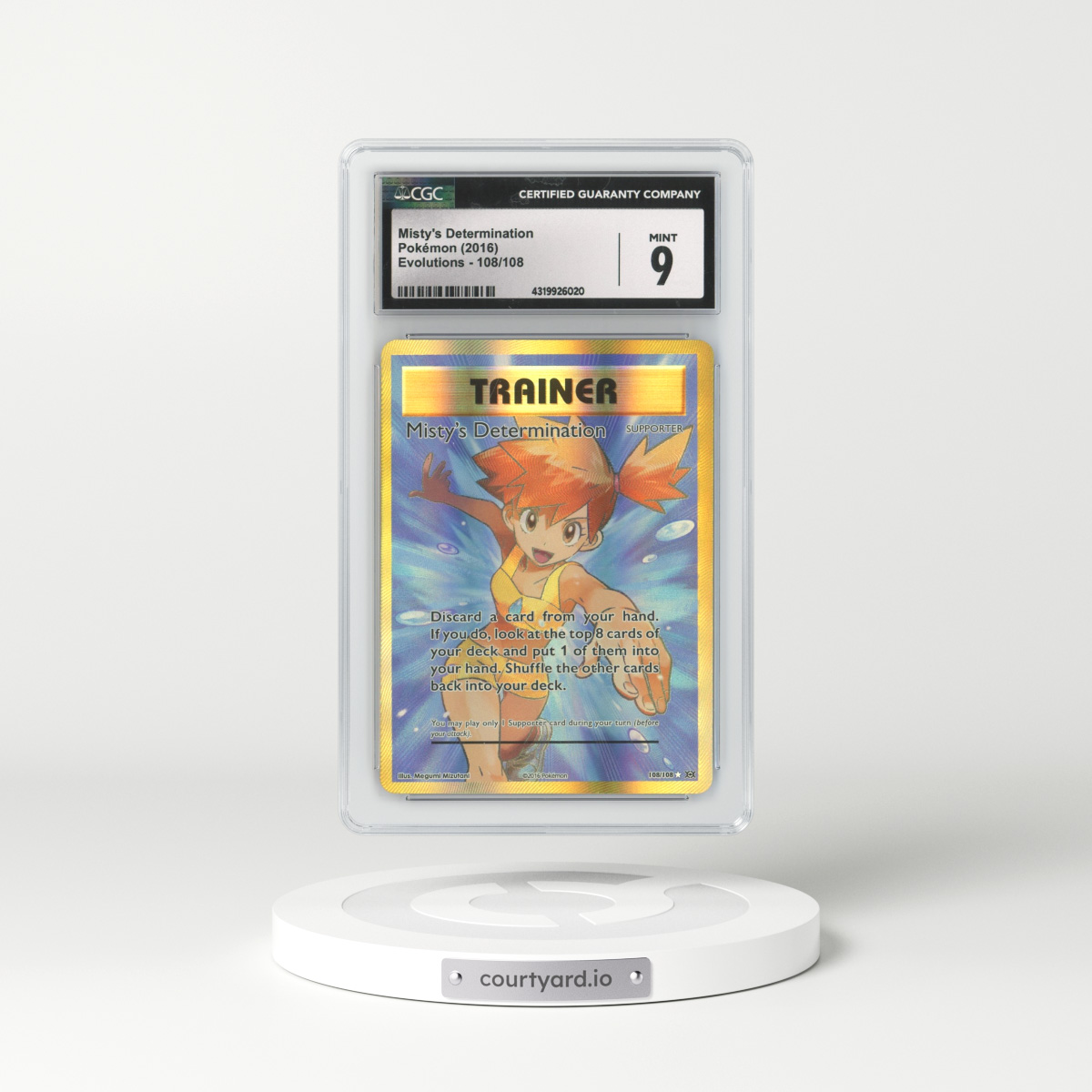 2016 Evolutions #108 Misty's Determination - Full Art Holo (CGC 9 MINT)