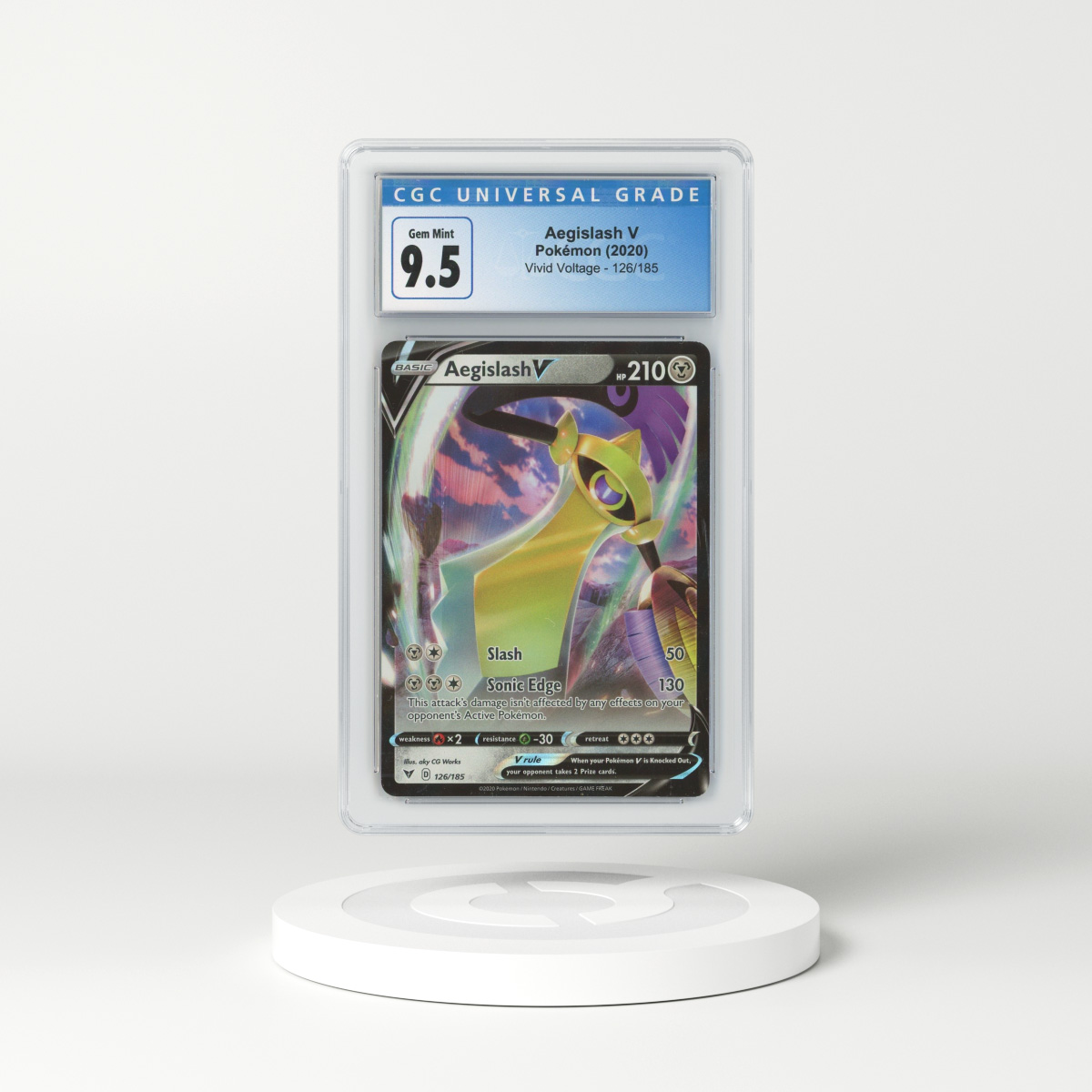 2020 Vivid Voltage #126 Aegislash V - Full Art Holo (CGC 9.5 GEM MINT)