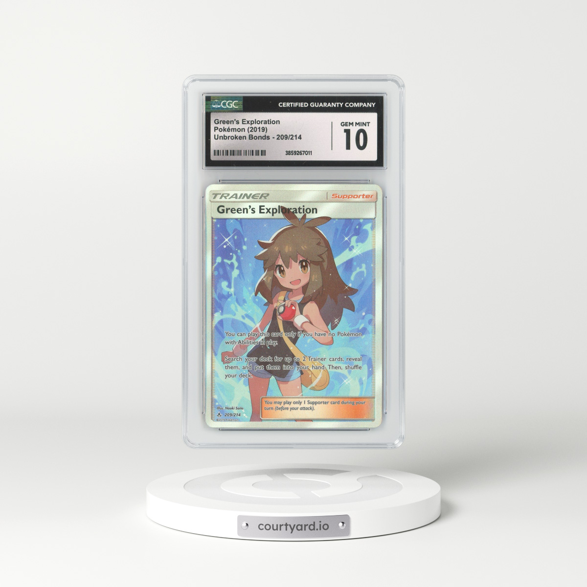 2019 Unbroken Bonds #209 Green's Exploration - Full Art Holo (CGC 10 GEM MINT)