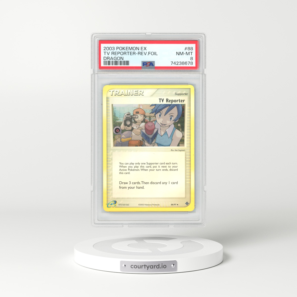 2003 EX Dragon #88 TV Reporter - Holo (PSA 8 NM-MT)